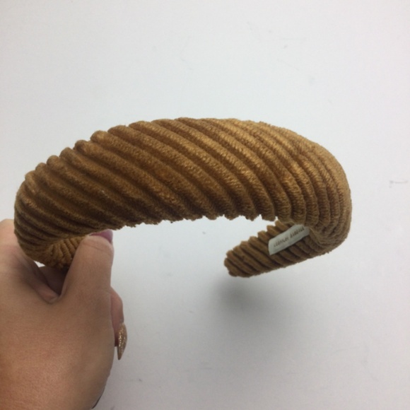 NWOT Loeffler Randall Bette Tan Corduroy Padded Headband - Picture 5 of 6